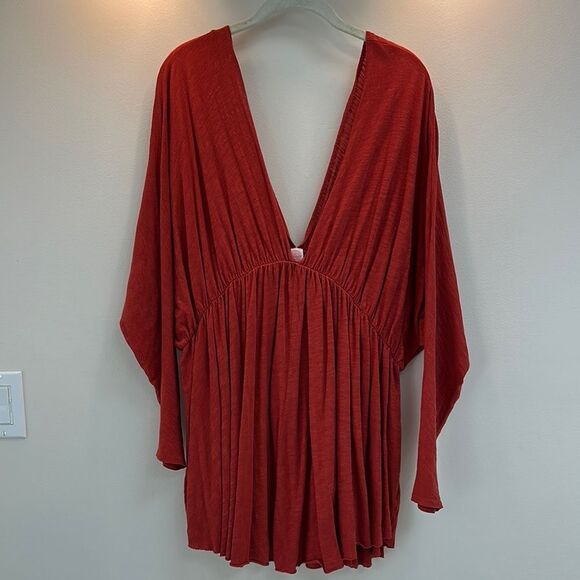 Free People Beach Cotton Dress Orange M - Picture 1 of 8